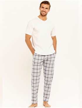 Пижама мужская со штанами Taro 3297 CLIFF, Цвет: белый/серый, Размеры: 2XL, изображение 2
