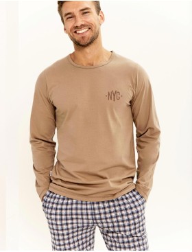 Пижама мужская со штанами Taro 3298 ROB, Цвет: бежевый/серый, Размеры: 2XL