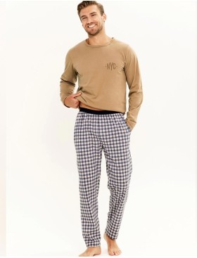 Пижама мужская со штанами Taro 3298 ROB, Цвет: бежевый/серый, Размеры: 2XL, изображение 2