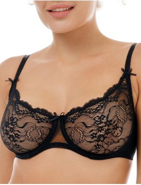 Мягкий кружевной бюстгальтер Honey H16-15-L черный, Цвет: черный, Размеры: 70A
