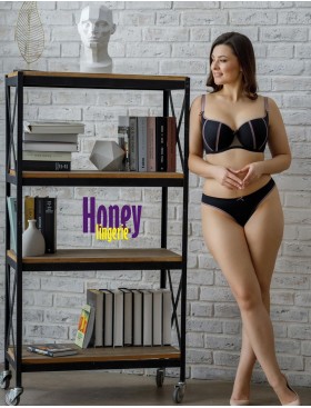Бюстгальтер балконет тюльпан Honey H20-15-L черный, Цвет: черный, Размеры: 75B, изображение 4