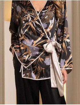 Комплект тройка из шёлка Mia-Amore SABINA 4295, Цвет: черный, Размеры: S, изображение 4