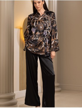 Шелковый комплект Mia-Amore SABINA 4296, Цвет: черный, Размеры: S