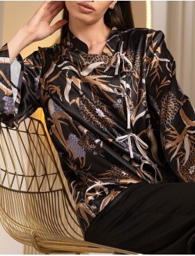 Шелковый комплект Mia-Amore SABINA 4296, Цвет: черный, Размеры: S, изображение 5