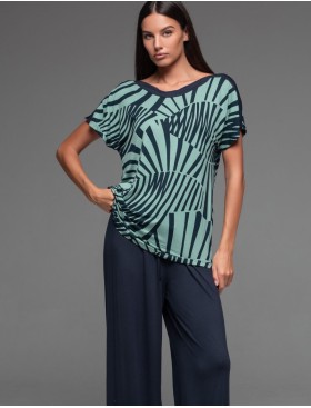 Комплект топ со штанами Mia-Amore COURTNEY 5206, Цвет: темно-синий, Размеры: S