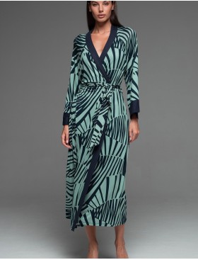 Домашний халат из вискозы Mia-Amore COURTNEY 5209, Цвет: темно-синий, Размеры: 4XL/5XL