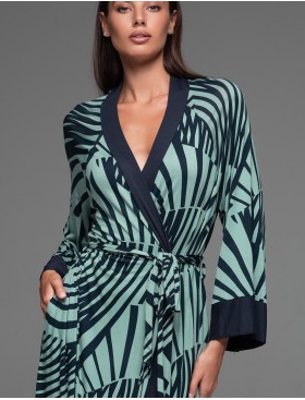 Домашний халат из вискозы Mia-Amore COURTNEY 5209, Цвет: темно-синий, Размеры: 4XL/5XL, изображение 3