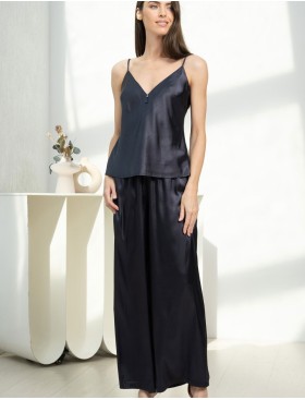 Шелковая пижама тройка Mia-Amore EMMANUELLE 4345, Цвет: черника, Размеры: 3XL, изображение 2