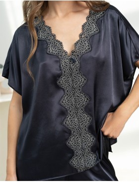 Шелковый комплект с брюками Mia-Amore EMMANUELLE 4346, Цвет: черника, Размеры: M, изображение 4