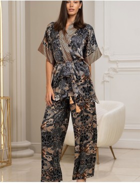 Шелковый комплект с брюками Mia-Amore GIA 4331, Цвет: мультицвет, Размеры: L