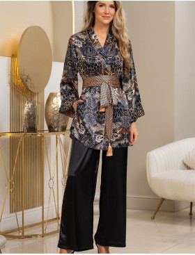 Шелковый брючный комплект Mia-Amore GIA 4366, Цвет: мультицвет, Размеры: XL