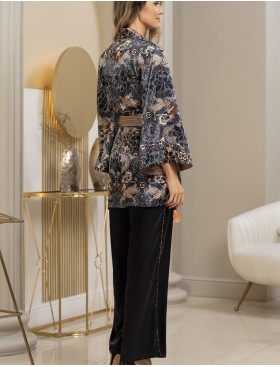 Шелковый брючный комплект Mia-Amore GIA 4366, Цвет: мультицвет, Размеры: XL, изображение 4