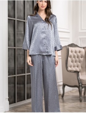 Атласный комплект Mia-Amore JOANNA 7314 серебристый, Цвет: серебристый, Размеры: L, изображение 4