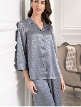 Атласный комплект Mia-Amore JOANNA 7314 серебристый, Цвет: серебристый, Размеры: L