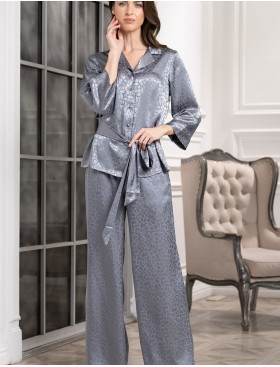 Атласный комплект Mia-Amore JOANNA 7314 серебристый, Цвет: серебристый, Размеры: L, изображение 2