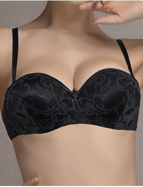 Бюстгальтер бандо с пуш-ап Mioocchi LAURA 7543 nero, Цвет: nero (черный), Размеры: 70C