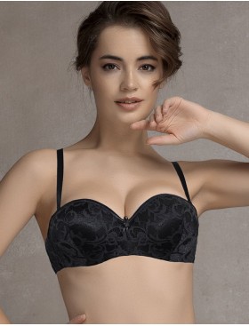 Бюстгальтер бандо с пуш-ап Mioocchi LAURA 7543 nero, Цвет: nero (черный), Размеры: 70C, изображение 6