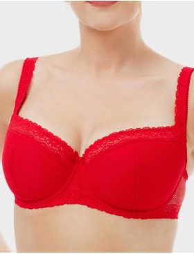 Бюстгальтер балконет Sermija 123-09-L красный, Цвет: красный, Размеры: 90B