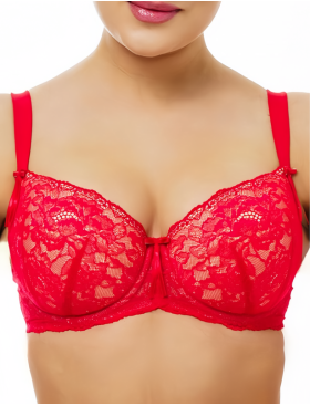 Бюстгальтер балконет пуш-ап Sermija 171-16-L красный, Цвет: красный, Размеры: 80C