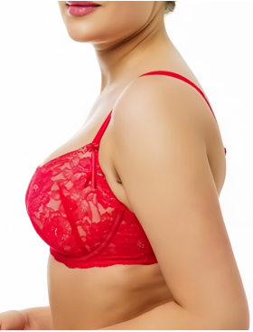Бюстгальтер балконет пуш-ап Sermija 171-16-L красный, Цвет: красный, Размеры: 80C, изображение 3