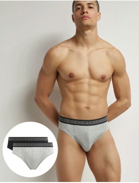 Трусы слипы в наборе (2 шт) Dim 0DI4 черный/серый, Цвет: черный/серый, Размеры: L