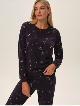 Пижама из хлопка Esotiq 42082 JOURNEY, Цвет: сине-черный, Размеры: L
