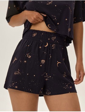 Пижама из хлопка с шортами Esotiq 42083 JOURNEY, Цвет: сине-черный, Размеры: S, изображение 4