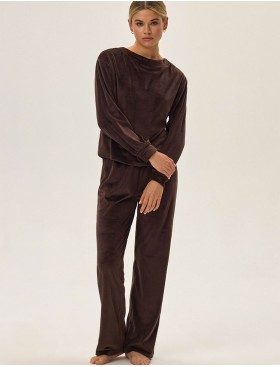 Велюровый комплект Esotiq 42095 JADE шоколадный, Цвет: шоколадный, Размеры: XL