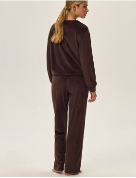 Велюровый комплект Esotiq 42095 JADE шоколадный, Цвет: шоколадный, Размеры: XL, изображение 3