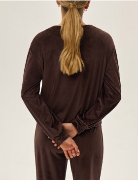 Велюровый комплект Esotiq 42095 JADE шоколадный, Цвет: шоколадный, Размеры: XL, изображение 6