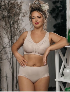 Высокие трусы слипы Honey H47-23-AK крем-брюле, Цвет: крем-брюле, Размеры: L, изображение 3