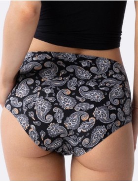 Высокие трусы слипы Julimex PAISLEY MAXI, Цвет: черный/серый, Размеры: 2XL, изображение 2