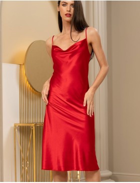 Шелковая сорочка с кружевом Mia-Amore MARJORY 3965 красный, Цвет: красный, Размеры: 3XL