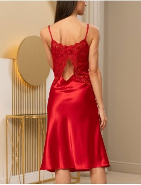 Шелковая сорочка с кружевом Mia-Amore MARJORY 3965 красный, Цвет: красный, Размеры: 3XL, изображение 2