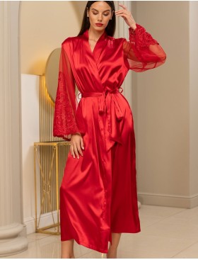 Натуральный шелковый халат Mia-Amore MARJORY 3969 красный, Цвет: красный, Размеры: L/XL, изображение 4