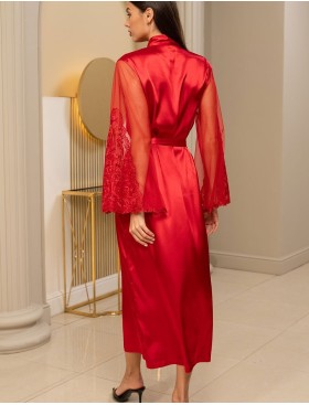Натуральный шелковый халат Mia-Amore MARJORY 3969 красный, Цвет: красный, Размеры: L/XL, изображение 2