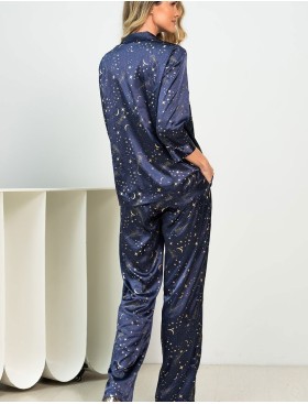 Пижама атласная Mia-Amore STARLIGHT 8748, Цвет: темно-синий, Размеры: XS, изображение 3