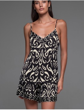 Шелковый комплект топ и шорты Mia-Amore SALMA 4202, Цвет: черный, Размеры: XL