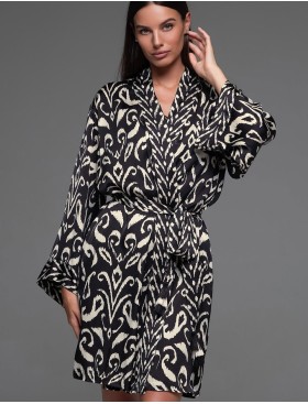 Халат из шёлка с вискозой Mia-Amore SALMA 4203, Цвет: черный, Размеры: 2XL/3XL, изображение 4