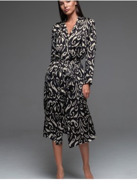 Длинная рубашка из шелка Mia-Amore SALMA 4207, Цвет: черный, Размеры: 3XL