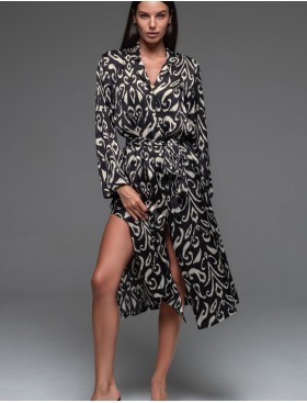 Длинная рубашка из шелка Mia-Amore SALMA 4207, Цвет: черный, Размеры: 3XL, изображение 4