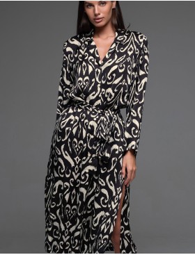 Длинная рубашка из шелка Mia-Amore SALMA 4207, Цвет: черный, Размеры: 3XL, изображение 3