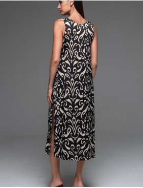 Длинная сорочка из шёлка Mia-Amore SALMA 4208, Цвет: черный, Размеры: XL, изображение 2