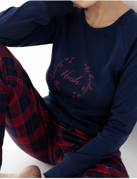 Хлопковая пижама с брюками Sensis EMMELINE, Цвет: темно-синий, Размеры: M, изображение 3