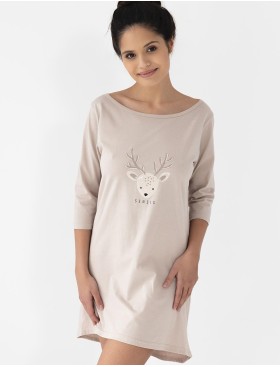 Сорочка из хлопка Sensis GAIA, Цвет: бежевый, Размеры: L/XL