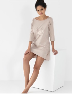 Сорочка из хлопка Sensis GAIA, Цвет: бежевый, Размеры: L/XL, изображение 2