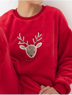 Теплая пижама Sensis HARRIET, Цвет: красный, Размеры: M, изображение 4