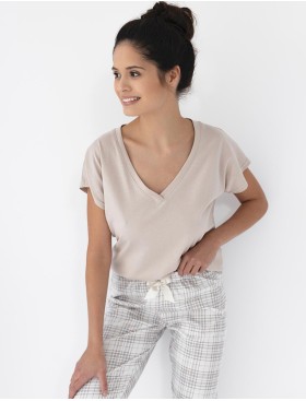 Пижама женская из хлопка Sensis LENA, Цвет: бежевый, Размеры: M