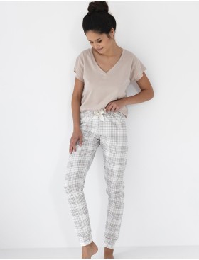 Пижама женская из хлопка Sensis LENA, Цвет: бежевый, Размеры: M, изображение 2
