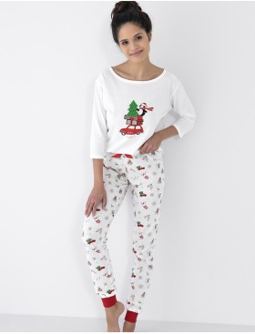 Пижама женская из хлопка Sensis LILLIAN, Цвет: белый, Размеры: M, изображение 4